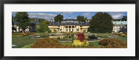 Framed Formal garden in front of a castle, Pillnitz Castle, Dresden, Germany Print