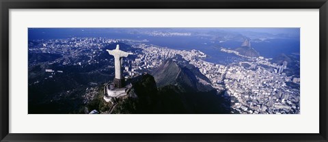 Framed View of Christ the Redeemer and Rio De Janeiro, Brazil Print