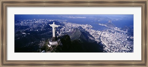 Framed View of Christ the Redeemer and Rio De Janeiro, Brazil Print