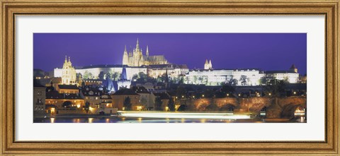 Framed Hradcany Castle and Charles Bridge Prague Czech Republic Print