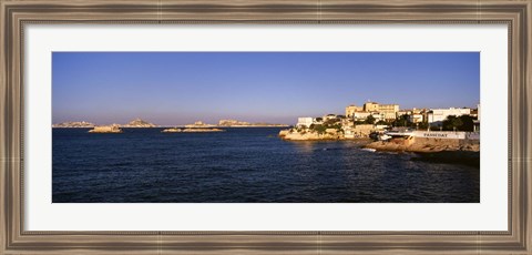 Framed Buildings at the waterfront, Marseille, France Print