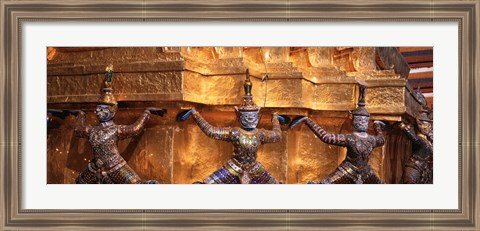 Framed Close-up of statues in a temple, Grand palace, Bangkok, Thailand Print