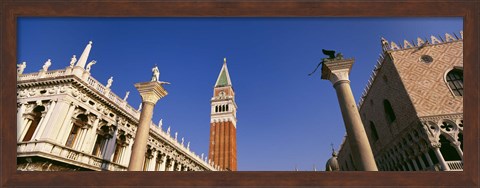 Framed Low angle view of a bell tower, St. Mark&#39;s Square, Venice, Italy Print