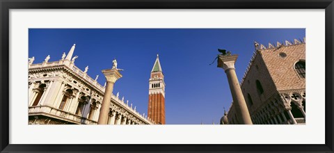 Framed Low angle view of a bell tower, St. Mark&#39;s Square, Venice, Italy Print