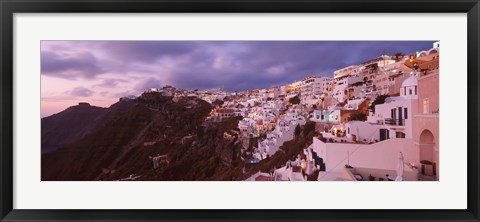 Framed Town at dusk, Santorini, Greece Print