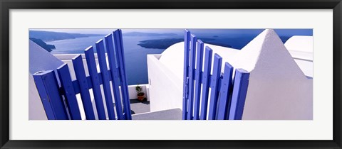 Framed Gate at the terrace of a house, Santorini, Cyclades Islands, Greece Print