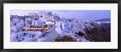 Framed White washed buildings, Santorini, Greece Print