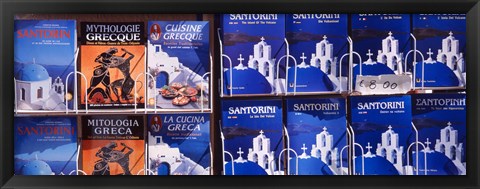 Framed Travel Guides, Santorini, Greece Print