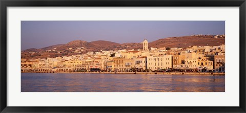 Framed Ermoupoli at sunset, Syros, Greece Print