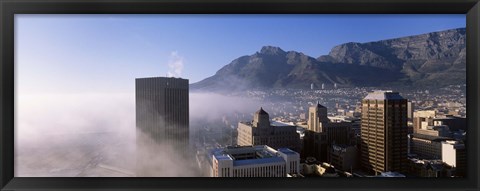 Framed Cape Town and Table Mountain Through the Fog, South Africa Print