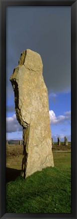 Framed Close up a stone pillar in the Ring Of Brodgar, Orkney Islands, Scotland, United Kingdom Print