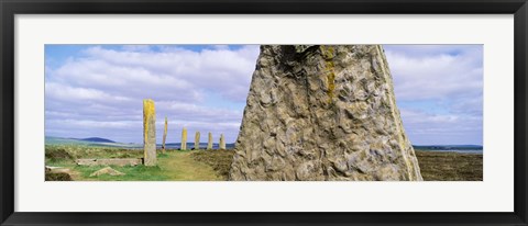 Framed Ring Of Brodgar with view of a loch, Orkney Islands, Scotland, United Kingdom Print