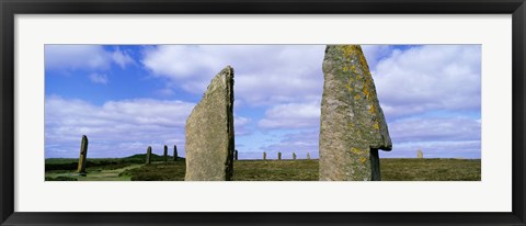 Framed Close up of 2 pillars in the Ring Of Brodgar, Orkney Islands, Scotland, United Kingdom Print