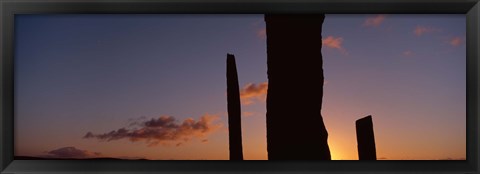 Framed Stones Of Stenness at Dusk Print