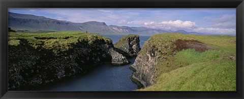 Framed Water Flowing From The Valley, Snaefellsnes Peninsula, Iceland Print