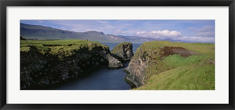 Framed Water Flowing From The Valley, Snaefellsnes Peninsula, Iceland Print