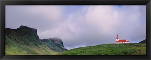 Framed Church In The Landscape, Vik I Myrdal, Iceland Print