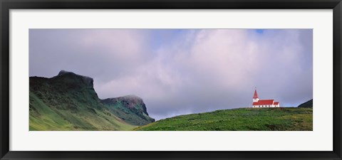 Framed Church In The Landscape, Vik I Myrdal, Iceland Print