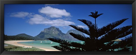 Framed Panoramic View Of A Coastline, Lord Howe Island, Australia Print