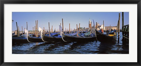 Framed View of gondolas, Venice, Italy Print