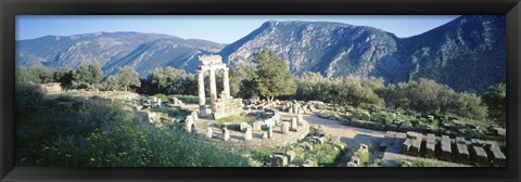 Framed Greece, Delphi, The Tholos, Ruins of the ancient monument Print