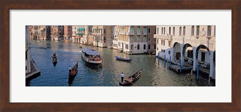 Framed Gondolas on the Water, Venice, Italy Print