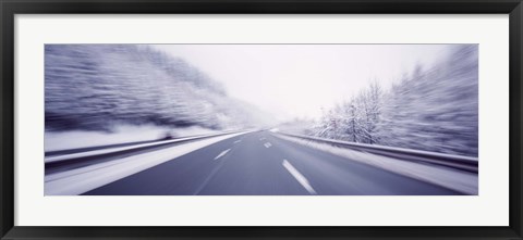 Framed Austria, Autostrada, Panoramic view of a highway Print