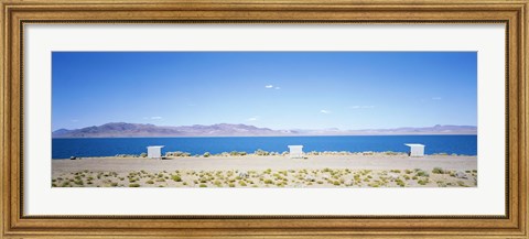 Framed Blue sky over a lake, Pyramid Lake, Nevada Print