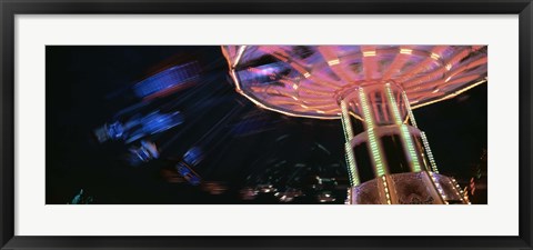 Framed Low angle view of a carousel, Amusement Park, Stuttgart, Germany Print