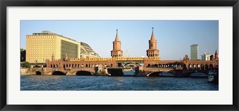 Framed Bridge on a river, Oberbaum Brucke, Berlin, Germany Print