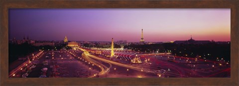 Framed High angle view of Paris at dusk Print