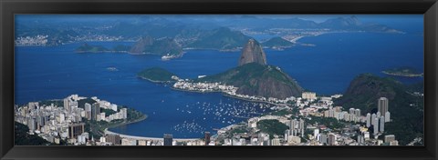 Framed Aerial View of Rio De Janeiro, Brazil Print