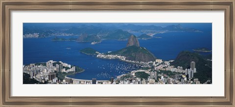 Framed Aerial View of Rio De Janeiro, Brazil Print