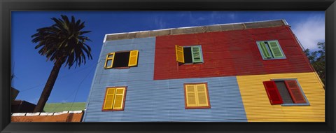 Framed Low Angle View Of A Building, La Boca, Buenos Aires, Argentina Print