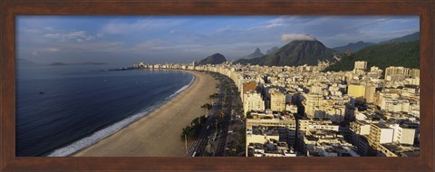 Framed High Angle View Of The Beach, Copacabana Beach, Rio De Janeiro, Brazil Print