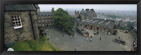 Framed High Angle View Of Tourists In A Castle, Edinburgh Castle, Edinburgh, Scotland, United Kingdom Print