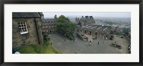 Framed High Angle View Of Tourists In A Castle, Edinburgh Castle, Edinburgh, Scotland, United Kingdom Print