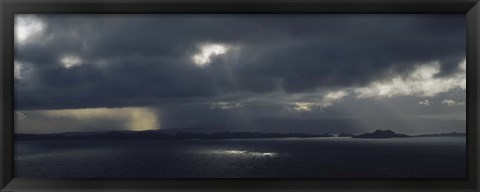 Framed Clouded Sky Over A Sea, Staffin Bay, Isle Of Skye, Scotland, United Kingdom Print