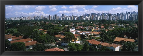 Framed High Angle View Of Buildings In A City, Sao Paulo, Brazil Print