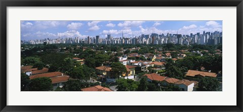 Framed High Angle View Of Buildings In A City, Sao Paulo, Brazil Print