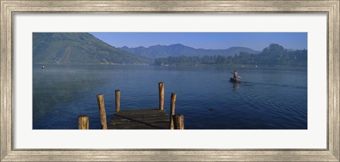 Framed Pier On A Lake, Santiago, Lake Atitlan, Guatemala Print