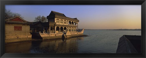 Framed Marble Boat In A River, Summer Palace, Beijing, China Print