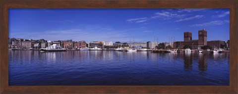 Framed Buildings On The Waterfront, Oslo, Norway Print