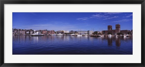 Framed Buildings On The Waterfront, Oslo, Norway Print