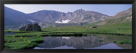 Framed Mountains Surrounding A Lake, Hinterland, French Riviera, France Print