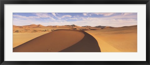 Framed Sand dunes in an arid landscape, Namib Desert, Sossusvlei, Namibia Print