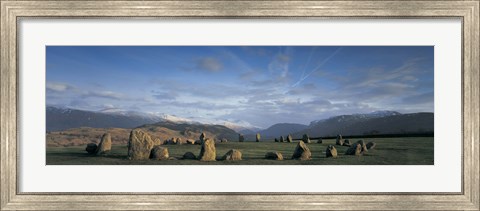 Framed Rocks on a field, Castelrigg Stone Circle, Keswick, Lake district, England Print