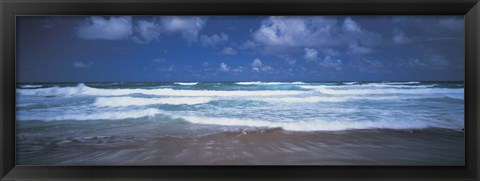 Framed Surf on the beach, Barbados, West Indies Print