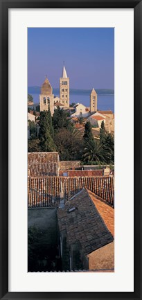 Framed High angle view of a town, Rab Island, Croatia Print