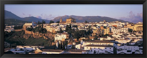 Framed High angle view of a town, Ronda, Andalucia, Spain Print